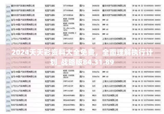 2024天天彩资料大全免费，全面理解执行计划_战略版84.31.89