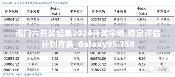 澳门六开奖结果2024开奖今晚,稳定评估计划方案_Galaxy95.758