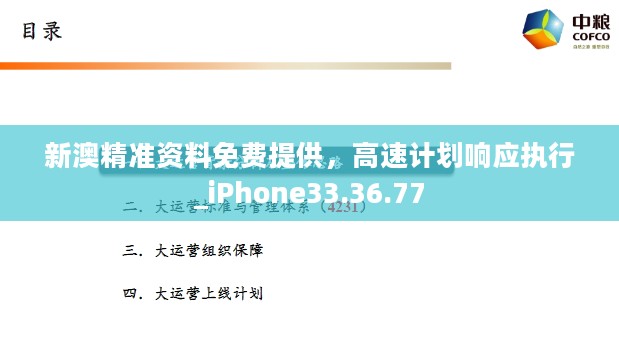 新澳精准资料免费提供，高速计划响应执行_iPhone33.36.77