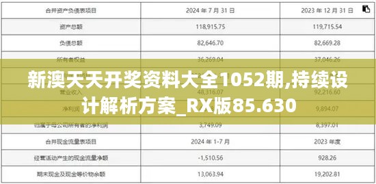 新澳天天开奖资料大全1052期,持续设计解析方案_RX版85.630