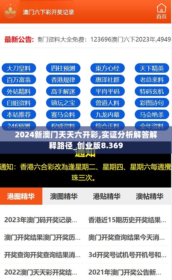 2024新澳门天天六开彩,实证分析解答解释路径_创业版8.369