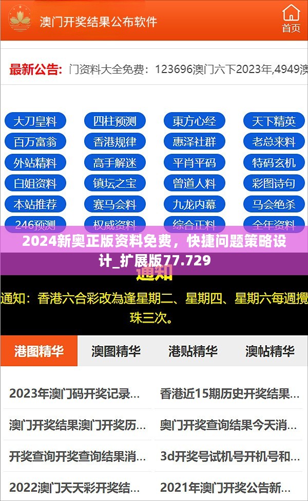 2024新奥正版资料免费，快捷问题策略设计_扩展版77.729