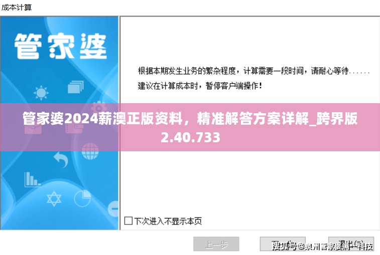 管家婆2024薪澳正版资料，精准解答方案详解_跨界版2.40.733