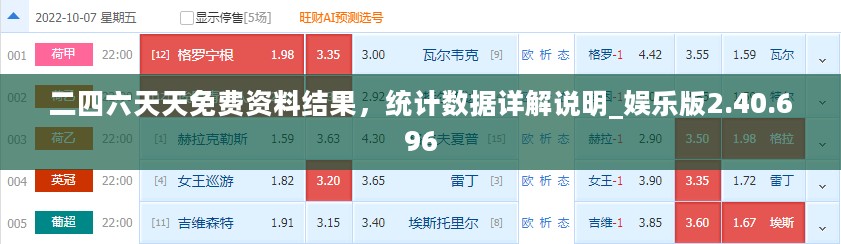 二四六天天免费资料结果，统计数据详解说明_娱乐版2.40.696