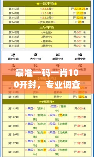 最准一码一肖100开封，专业调查具体解析_按需版2.40.826