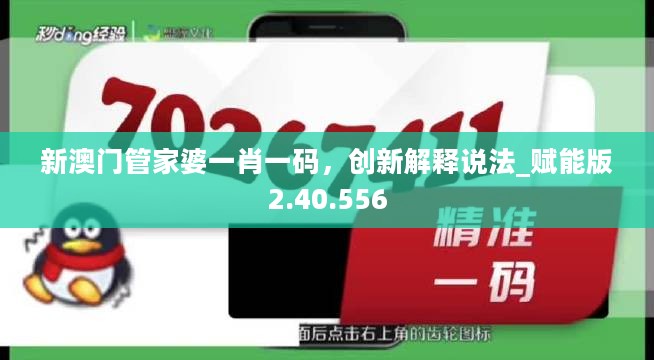 新澳门管家婆一肖一码，创新解释说法_赋能版2.40.556