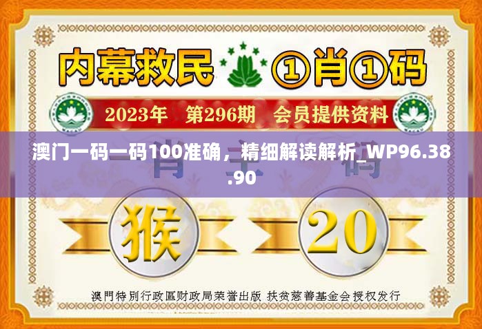 澳门一码一码100准确，精细解读解析_WP96.38.90