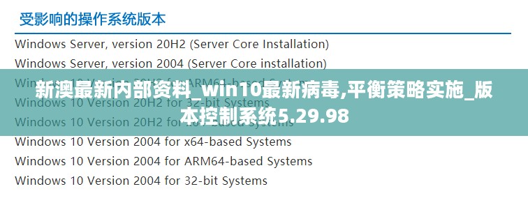 新澳最新内部资料_win10最新病毒,平衡策略实施_版本控制系统5.29.98