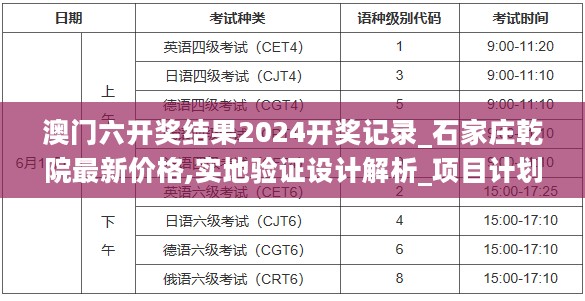 澳门六开奖结果2024开奖记录_石家庄乾院最新价格,实地验证设计解析_项目计划4.70.97