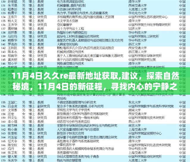 探索自然秘境，寻找内心的宁静之地——最新久久re地址指南