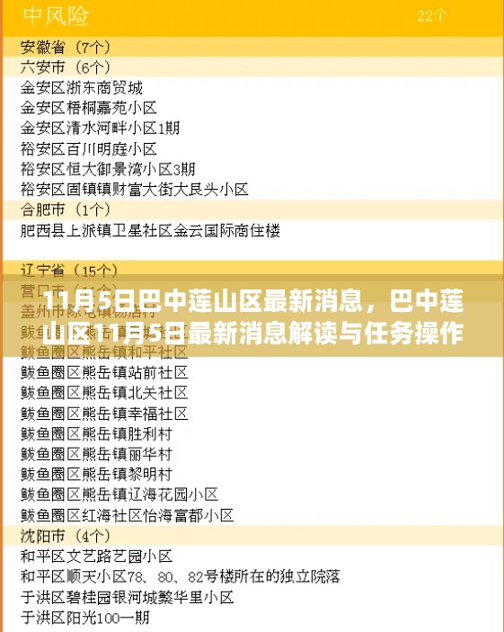 巴中莲山区11月5日最新消息解读与操作指南