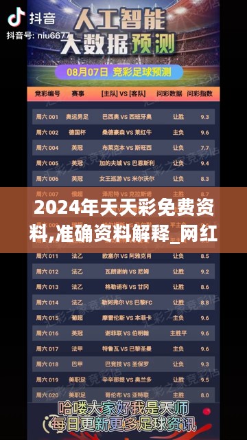 2024年天天彩免费资料,准确资料解释_网红版JTN494.1