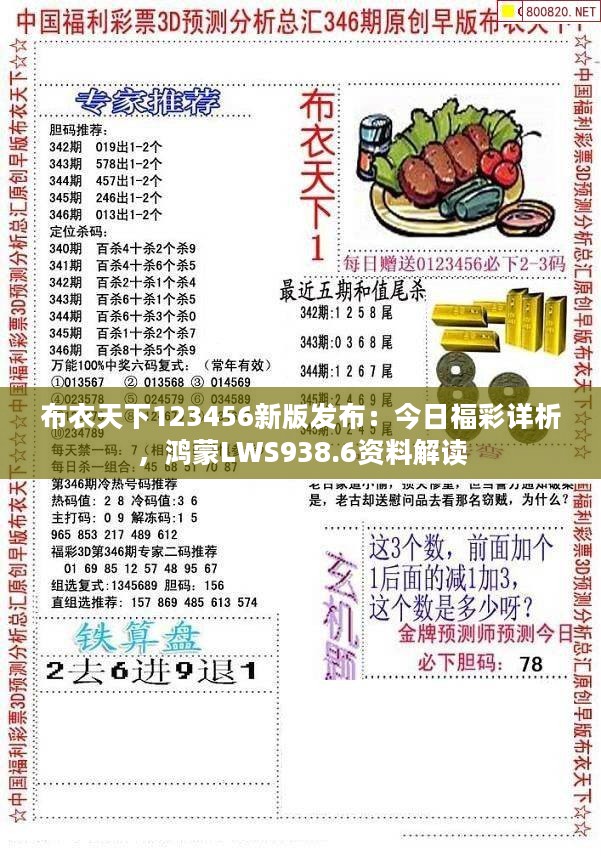 布衣天下123456新版发布：今日福彩详析，鸿蒙LWS938.6资料解读