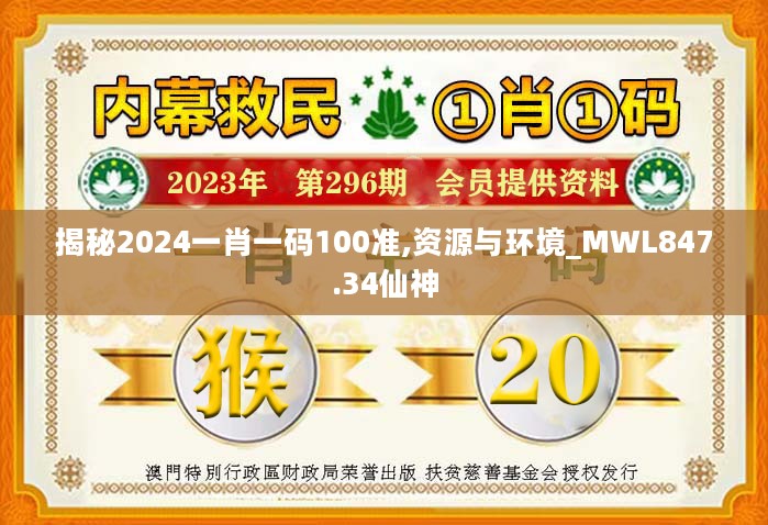 揭秘2024一肖一码100准,资源与环境_MWL847.34仙神