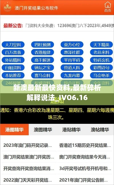 新澳最新最快资料,最新碎析解释说法_IVO6.16