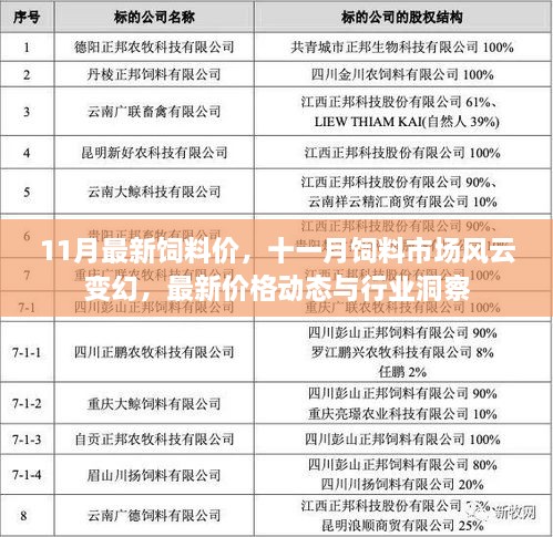 十一月饲料市场最新价格动态与行业洞察