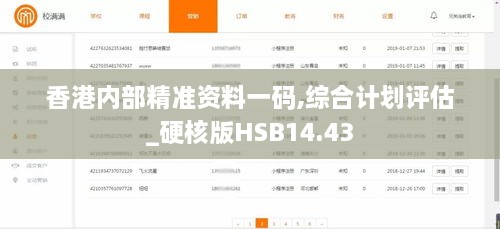 香港内部精准资料一码,综合计划评估_硬核版HSB14.43