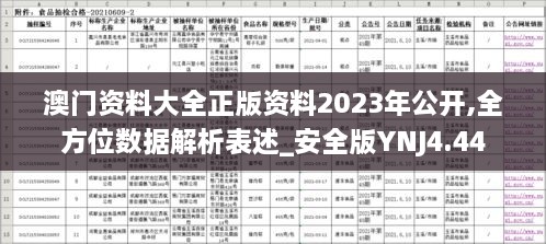 澳门资料大全正版资料2023年公开,全方位数据解析表述_安全版YNJ4.44