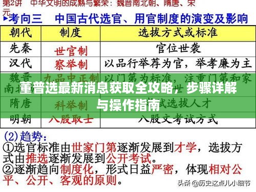 董普选最新消息获取攻略，步骤详解与操作指南