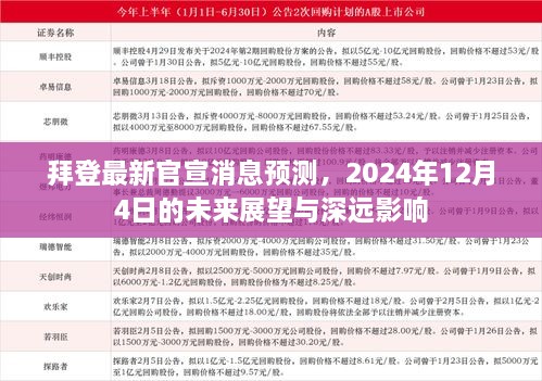 拜登最新官宣预告，2024年展望与深远影响展望揭秘