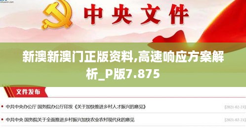 新澳新澳门正版资料,高速响应方案解析_P版7.875