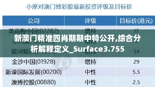 新澳门精准四肖期期中特公开,综合分析解释定义_Surface3.755