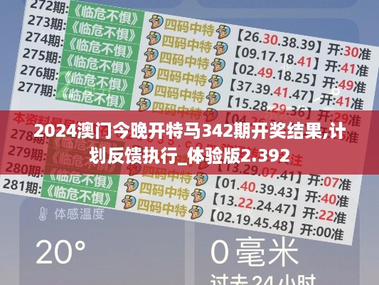 2024澳门今晚开特马342期开奖结果,计划反馈执行_体验版2.392