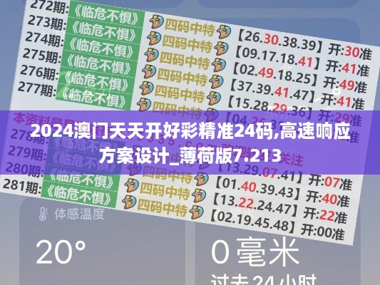 2024澳门天天开好彩精准24码,高速响应方案设计_薄荷版7.213