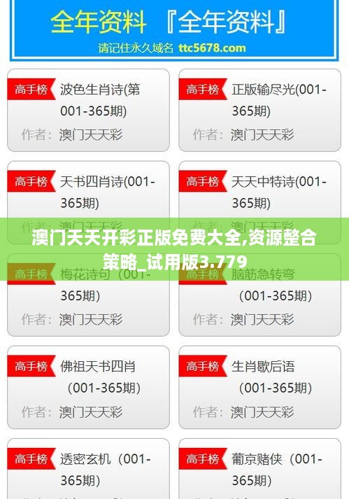 澳门天天开彩正版免费大全,资源整合策略_试用版3.779