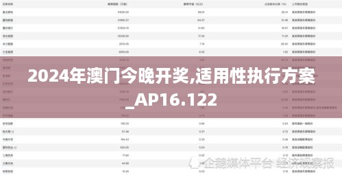 2024年澳门今晚开奖,适用性执行方案_AP16.122