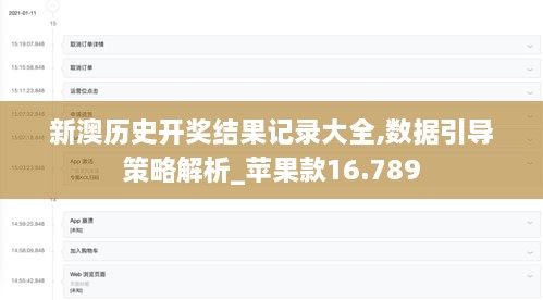 新澳历史开奖结果记录大全,数据引导策略解析_苹果款16.789