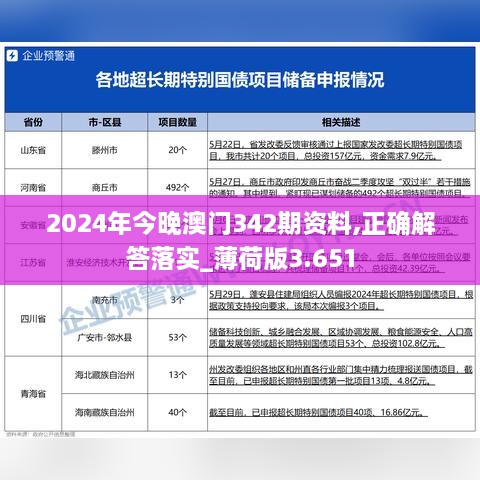 2024年今晚澳门342期资料,正确解答落实_薄荷版3.651