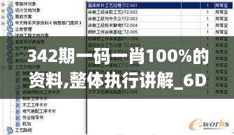 342期一码一肖100%的资料,整体执行讲解_6DM14.917