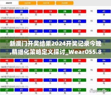 新澳门开奖结果2024开奖记录今晚,精细化策略定义探讨_WearOS5.865