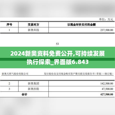 2024新奥资料免费公开,可持续发展执行探索_界面版6.843