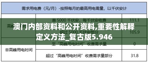 澳门内部资料和公开资料,重要性解释定义方法_复古版5.946