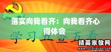 落实向我看齐：向我看齐心得体会 