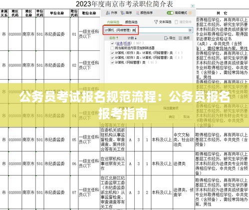 公务员考试报名规范流程：公务员报名报考指南 