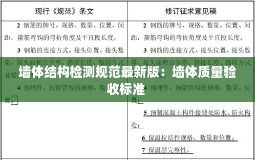 墙体结构检测规范最新版：墙体质量验收标准 