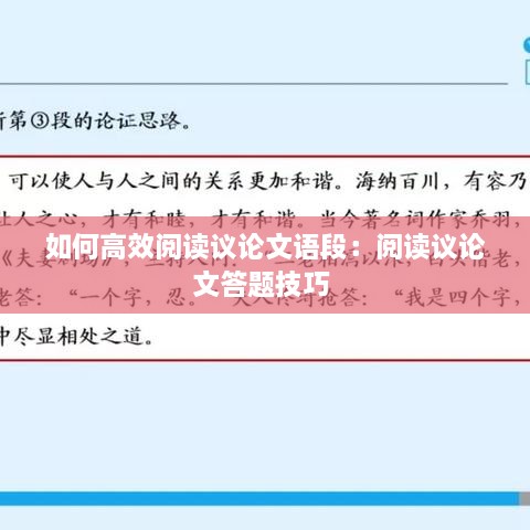 如何高效阅读议论文语段：阅读议论文答题技巧 