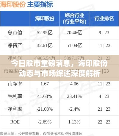 今日股市重磅消息，海印股份动态与市场综述深度解析