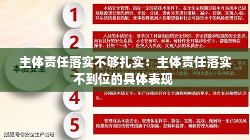 主体责任落实不够扎实：主体责任落实不到位的具体表现 