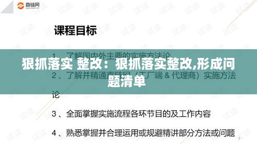 狠抓落实 整改：狠抓落实整改,形成问题清单 