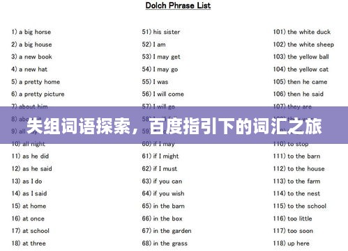 失组词语探索，百度指引下的词汇之旅