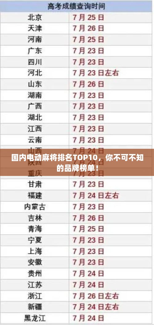 国内电动麻将排名TOP10，你不可不知的品牌榜单！