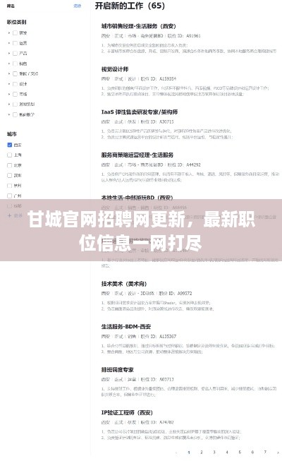 甘城官网招聘网更新，最新职位信息一网打尽
